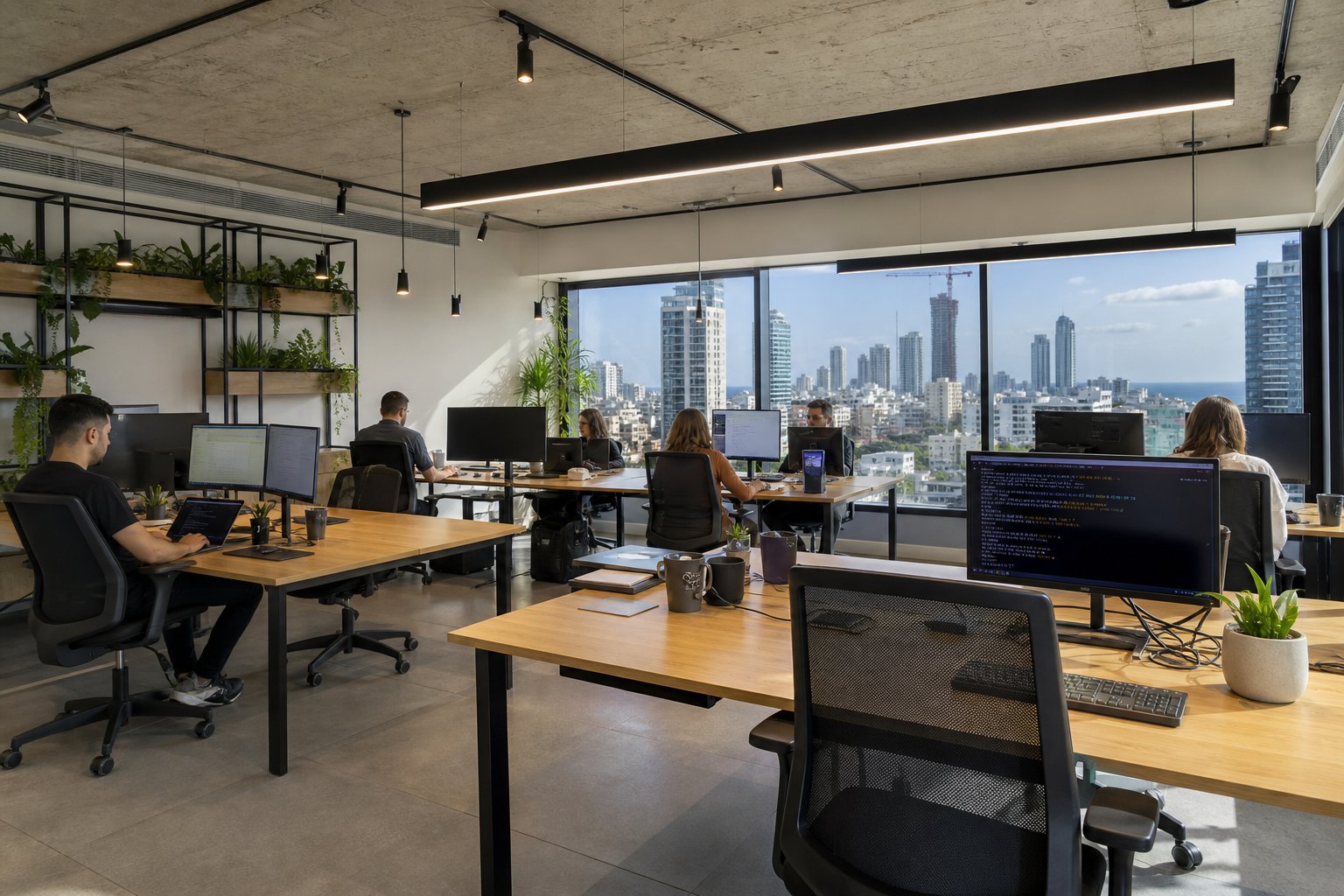 Open plan team workspace