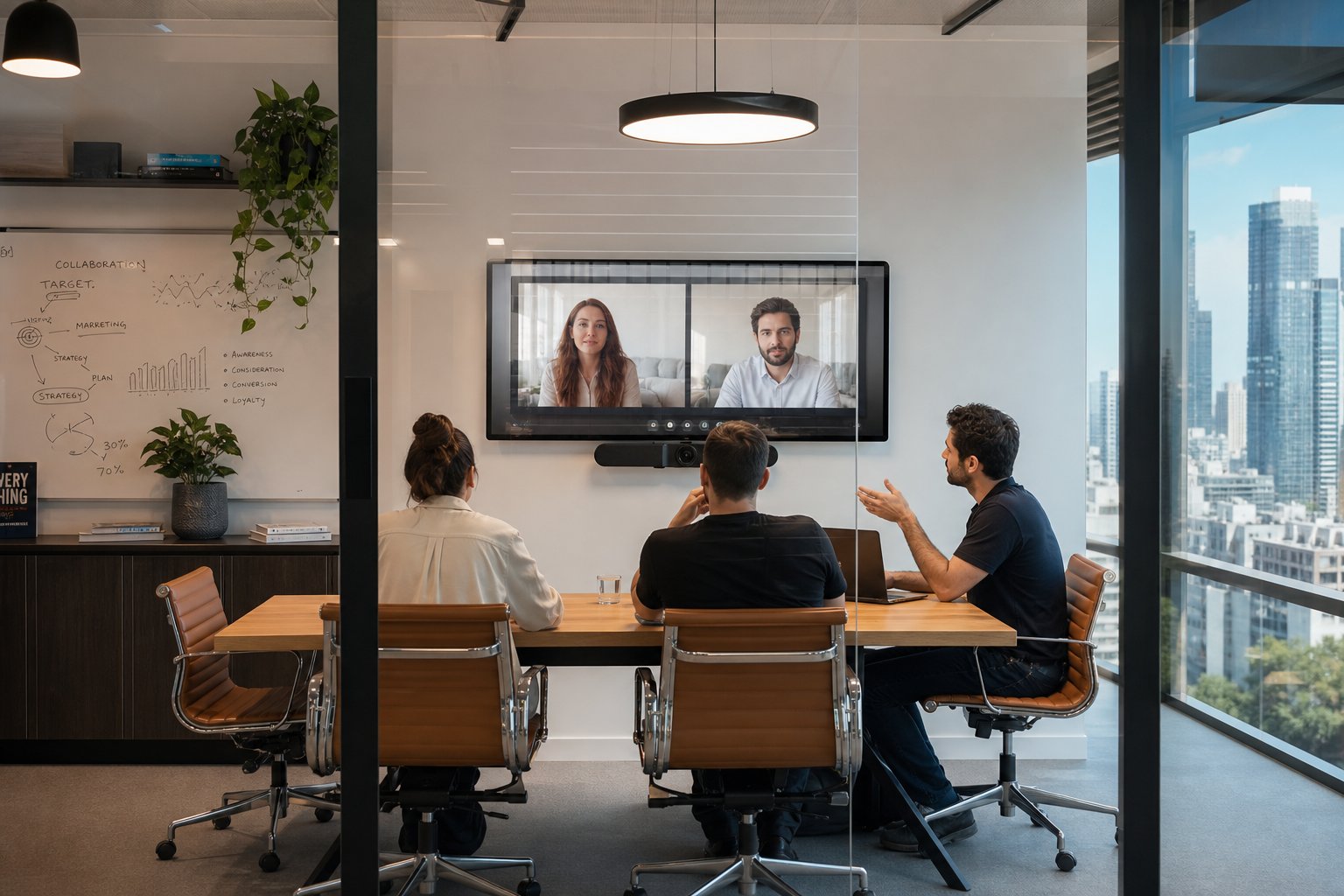 Glass meeting room